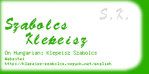 szabolcs klepeisz business card